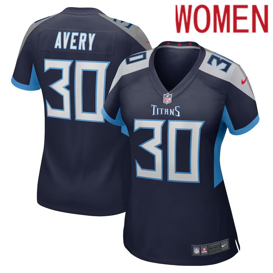 Women Tennessee Titans #30 Tre Avery Nike Navy Game Player NFL Jersey